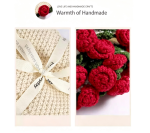 Knitted blanket bouquet with rose flowers-【LOOM-025】 - Image 16