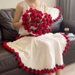 The Blooming Blanket  Hand Crocheted Rose Bouquet Throw Blanket, Romantic Gift-【LOOM-024】 - Image 3