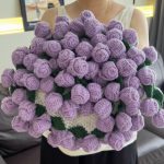 The Blooming Blanket  Hand Crocheted Rose Bouquet Throw Blanket, Romantic Gift-【LOOM-024】 - Image 5