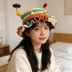 Hand Crochet Funny Monster Bucket Hat-【LOOM-023】