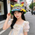 Hand Crochet Funny Monster Bucket Hat-【LOOM-023】 - Image 2