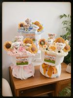 Healing Hand Crocheted Bouquet with Puppy Dolls  Sunflowers-【LOOM-019】 - Image 2