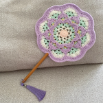 Multi Color Handmade Crochet Palace Fan, Retro Hanfu Accessory Home Decor-【LOOM-017】 - Image 4