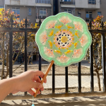 Multi Color Handmade Crochet Palace Fan, Retro Hanfu Accessory Home Decor-【LOOM-017】 - Image 3