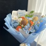 Multi Color Handmade Crochet Bouquet, Knitted Rose Mixed Flower Arrangement-【LOOM-015】 - Image 5