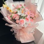 Multi Color Handmade Crochet Bouquet, Knitted Rose Mixed Flower Arrangement-【LOOM-015】 - Image 6