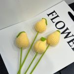 Handmade Crochet Tulip Flower Stems, Knitted Artificial Tulips for Home Decor-【LOOM-014】 - Image 3