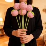 Handmade Crochet Tulip Flower Stems, Knitted Artificial Tulips for Home Decor-【LOOM-014】 - Image 6