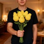 Handmade Crochet Tulip Flower Stems, Knitted Artificial Tulips for Home Decor-【LOOM-014】 - Image 11