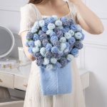 Hand Knitted Rose Bouquet Blanket, 2In1 Foldable Flower Throw Blanket Gift【LOOM-012】 - Image 2
