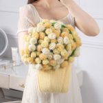 Hand Knitted Rose Bouquet Blanket, 2In1 Foldable Flower Throw Blanket Gift【LOOM-012】 - Image 6