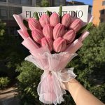 Handmade Pipe Cleaner Tulip Bouquet, Finished Artificial Flower Gift【LOOM-011】
