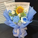 Hand Crocheted Sunflower Rose Mixed Bouquet-【LOOM-010】