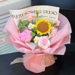 Hand Crocheted Sunflower Rose Mixed Bouquet-【LOOM-010】 - Image 3