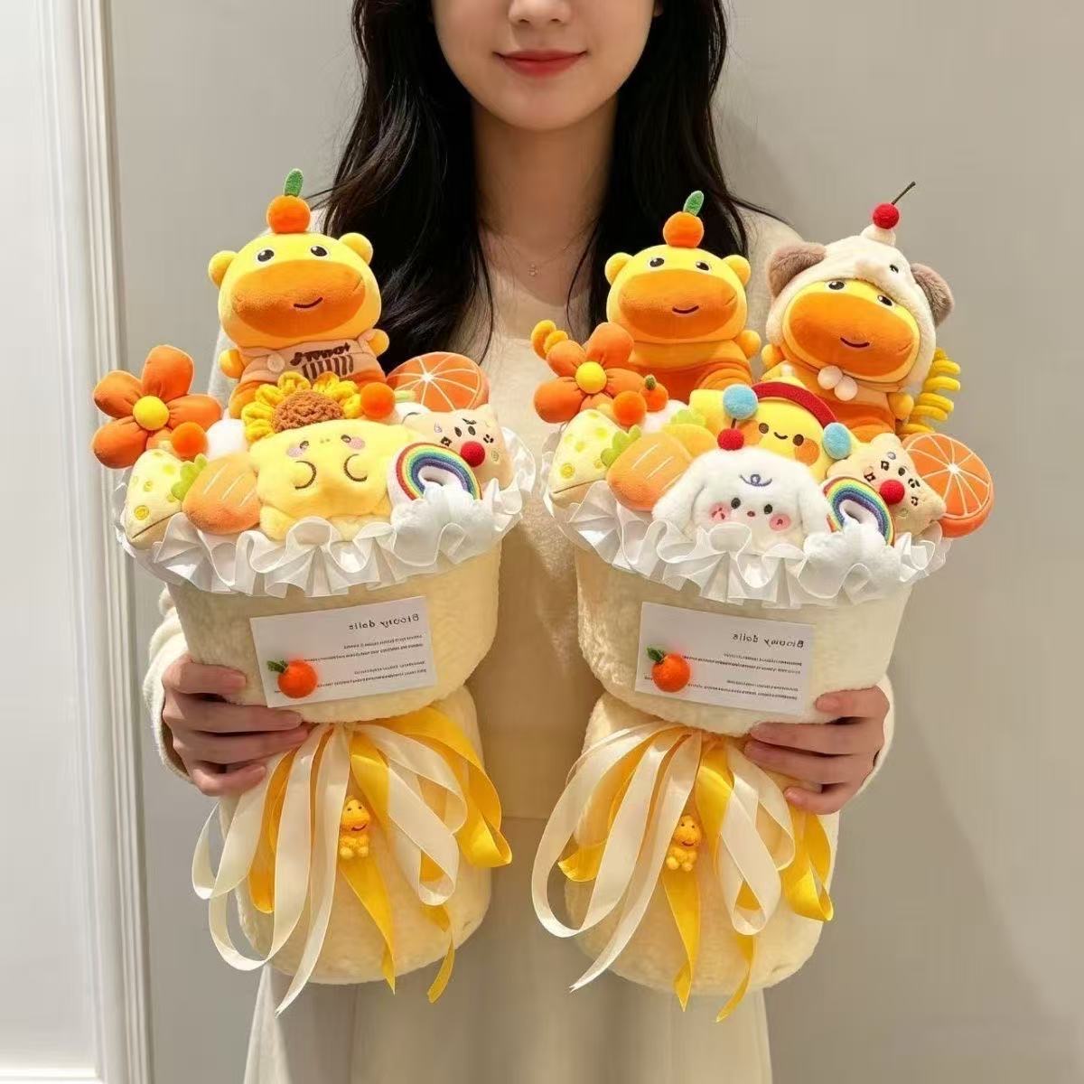 微信图片_20260824165330_1535_57 Capybara Lulu Plush Doll Bouquet Cute Cartoon Stuffed Toy Bouquet-【LOOM-008】 - Image 1