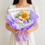 Hand Crocheted Sunflower Rose Mixed Bouquet-【LOOM-010】 - Image 8