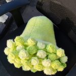 Gradient Ombre Crochet Blanket with Rose Edge | Blanket Bouquet Gift-【LOOM-003】