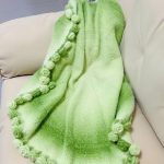 Gradient Ombre Crochet Blanket with Rose Edge | Blanket Bouquet Gift-【LOOM-003】 - Image 8