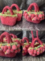 Crochet Strawberry Handbag | Fuzzy Fruit Tote Bag-【LOOM-004】 - Image 3