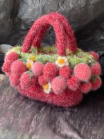 Crochet Strawberry Handbag | Fuzzy Fruit Tote Bag-【LOOM-004】 - Image 5