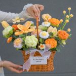 Handmade Crochet Flower Gift Basket & Bucket Set – Kawaii Floral Gift Box【LOOM-049】