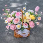 Handmade Crochet Flower Gift Basket & Bucket Set – Kawaii Floral Gift Box【LOOM-049】 - Image 4