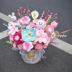 Handmade Crochet Flower Gift Basket & Bucket Set – Kawaii Floral Gift Box【LOOM-049】 - Image 7