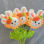 Crochet Bunny Sunflower Bouquet | Handmade Kawaii Animal Flower Gift -【LOOM-047】 - Image 3