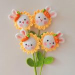 Crochet Bunny Sunflower Bouquet | Handmade Kawaii Animal Flower Gift -【LOOM-047】 - Image 9