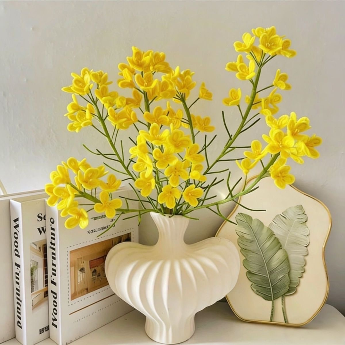 微信图片_20260915204739_1804_57 Crochet Yellow Wildflower Branch | Handmade Kawaii Spring Home Decor -【LOOM-043】 - Image 1