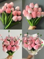 Crochet Tulip Bouquet with Wrapping | Handmade Kawaii Pink Flower Gift -【LOOM-045】 - Image 2