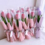 Crochet Tulip Bouquet with Wrapping | Handmade Kawaii Pink Flower Gift -【LOOM-045】 - Image 8
