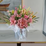 Crochet Flower Bouquet in Metal Bucket | Handmade Kawaii Floral Gift Box -【LOOM-041】 - Image 11