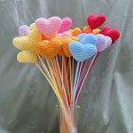 Crochet Heart Bouquet Stem | Handmade Kawaii Love Gift -【LOOM-032】