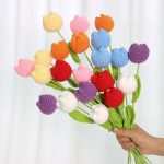 Crochet Tulip Bouquet | Handmade Kawaii Flower Decor Gift -【LOOM-028】 - Image 3