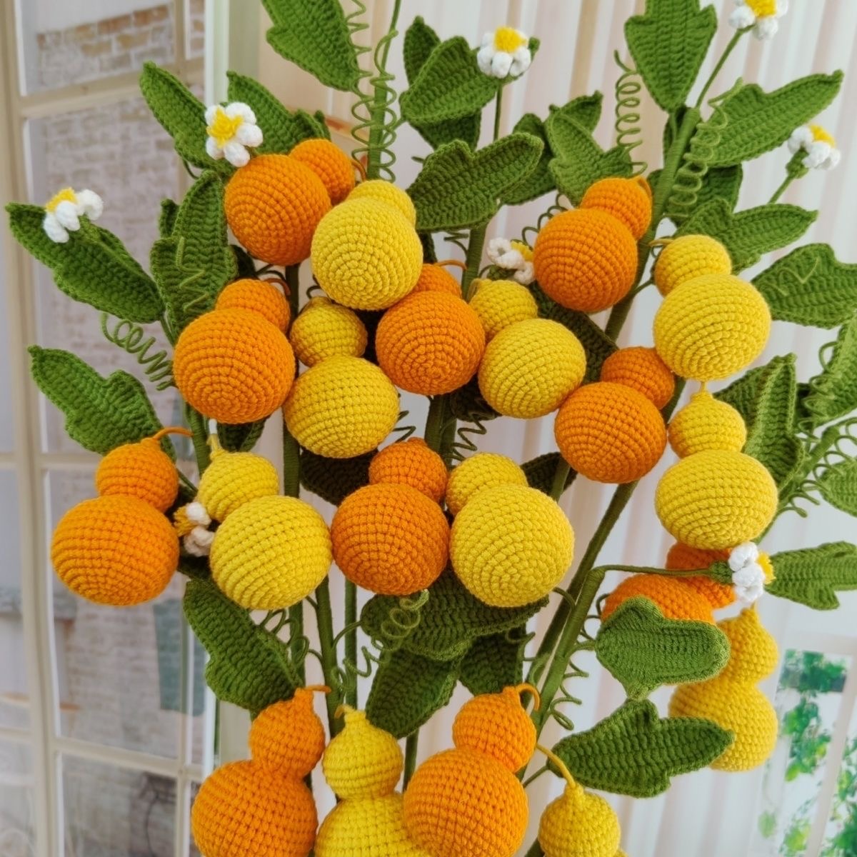 微信图片_20260915225723_2006_57 Crochet Gourd Bouquet Stem | Handmade Kawaii Home Decor Gift -【LOOM-027】 - Image 1